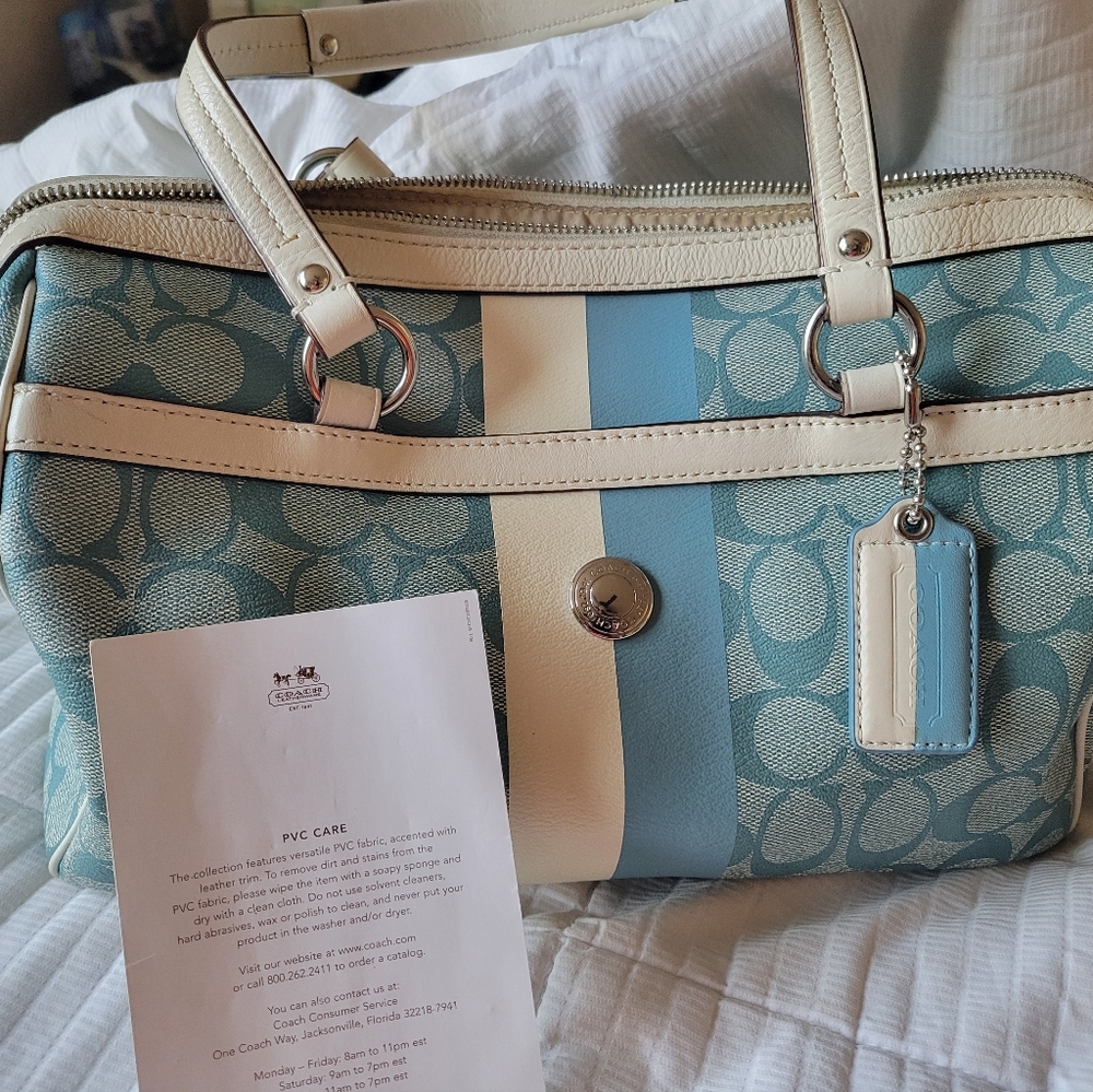 Authentic Coach Striped Satchel